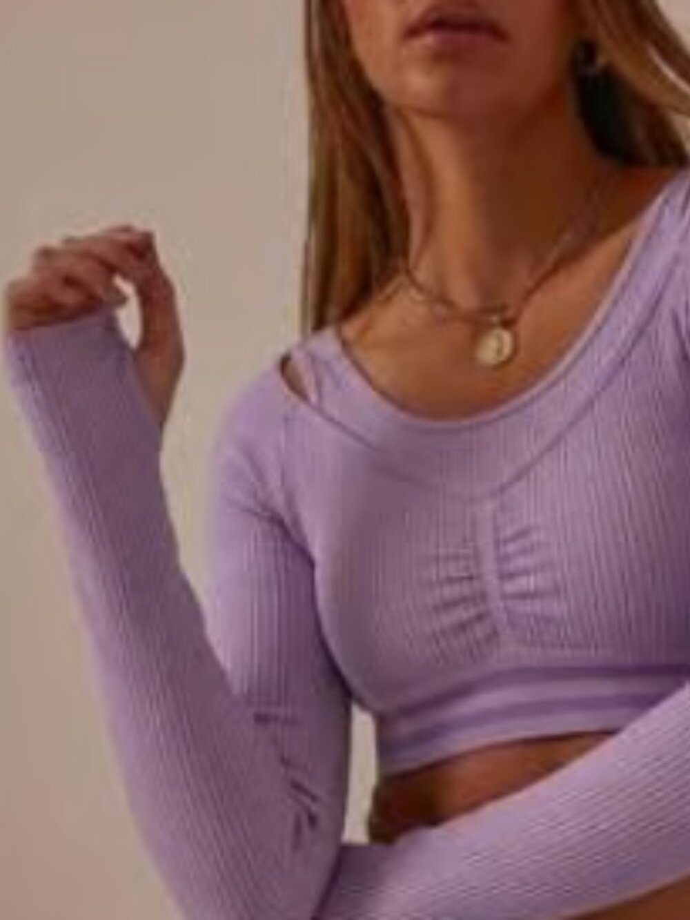 Seamless Leggings and Long Sleeve Crop Top Matching Set - Picture 9 of 10